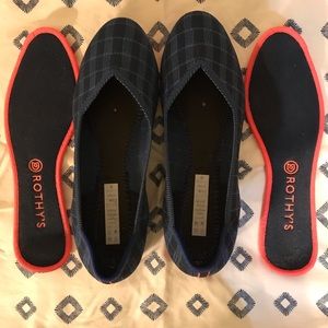 Rothy's Indigo Gingham Flats
